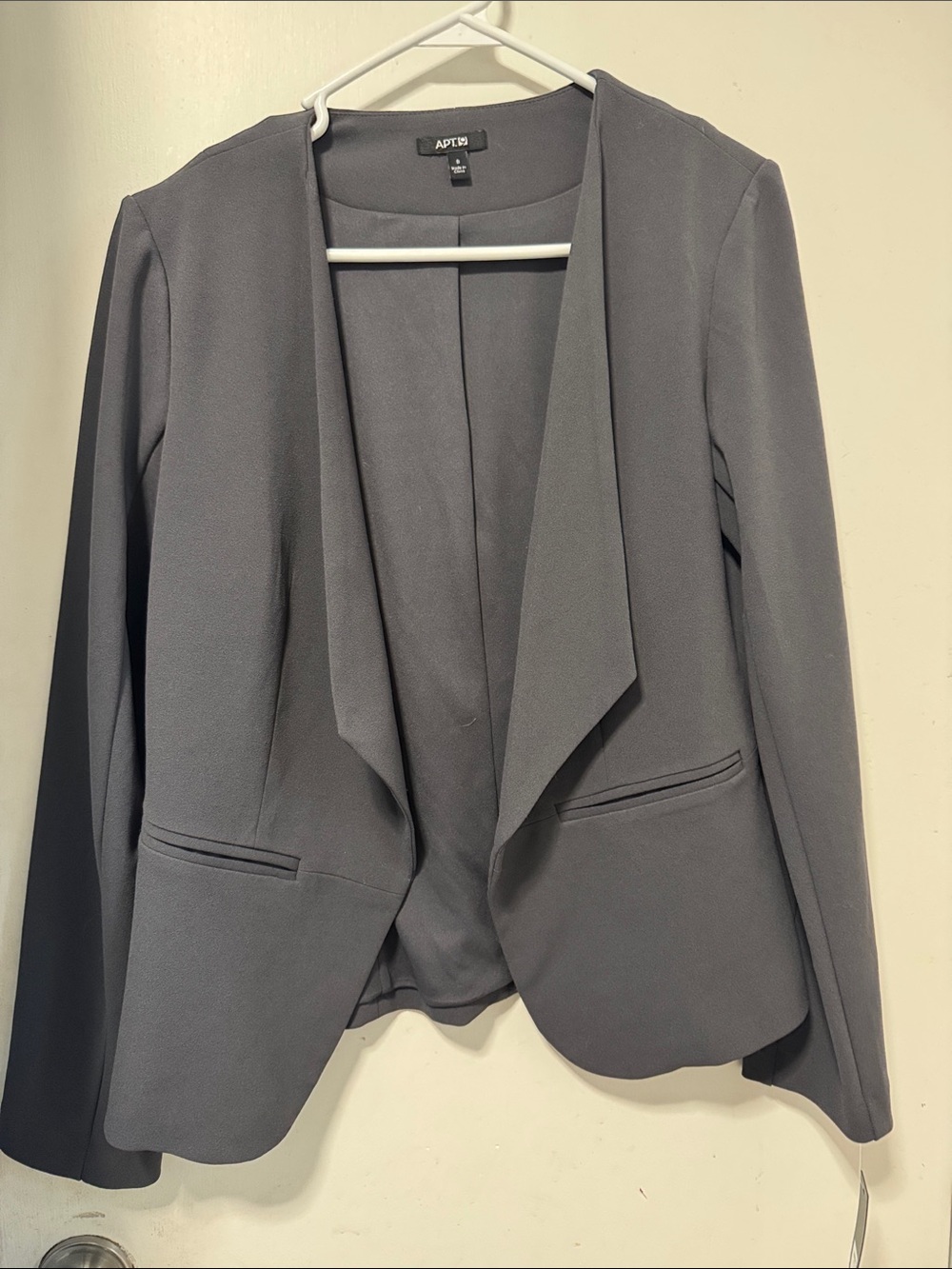 Apt. 9 Charcoal Open-Front Draped Blazer